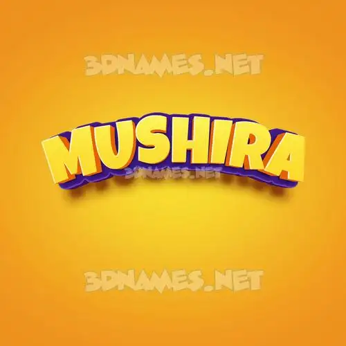 mushira in Orange Toon style - 3D name wallpaper mushira in Orange Toon style - 3D name wallpaper