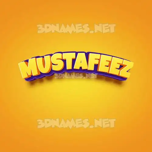 mustafeez in Orange Toon style - 3D name wallpaper