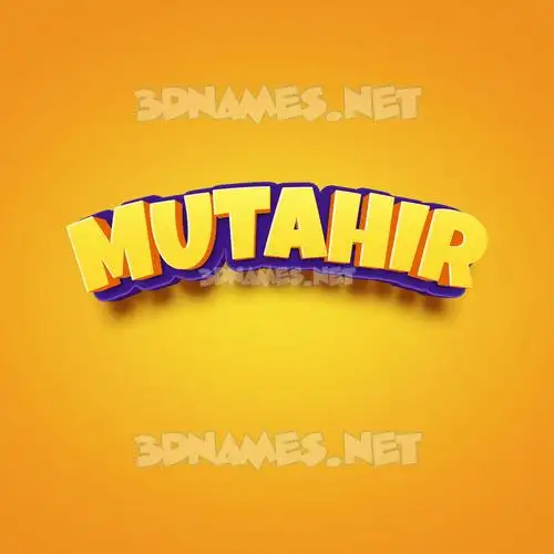 mutahir in Orange Toon style - 3D name wallpaper