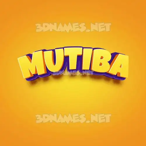 mutiba in Orange Toon style - 3D name wallpaper