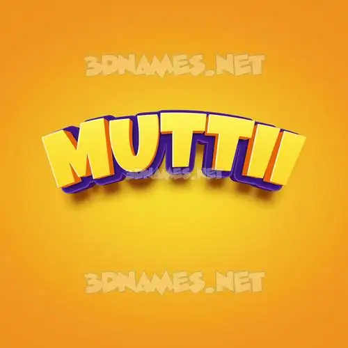 muttii in Orange Toon style - 3D name wallpaper