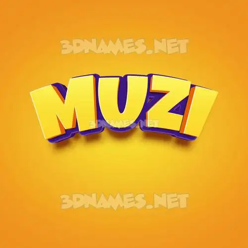 muzi in Orange Toon style - 3D name wallpaper
