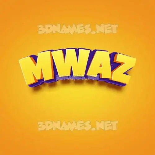 mwaz in Orange Toon style - 3D name wallpaper