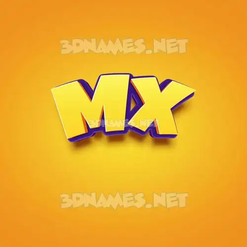 mx in Orange Toon style - 3D name wallpaper