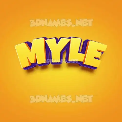 myle in Orange Toon style - 3D name wallpaper