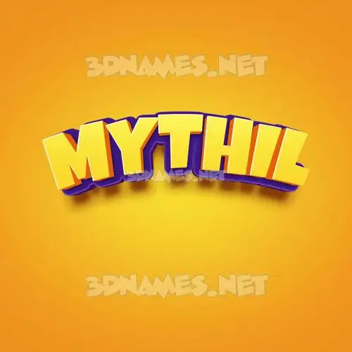 mythil in Orange Toon style - 3D name wallpaper
