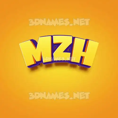 mzh in Orange Toon style - 3D name wallpaper mzh in Orange Toon style - 3D name wallpaper