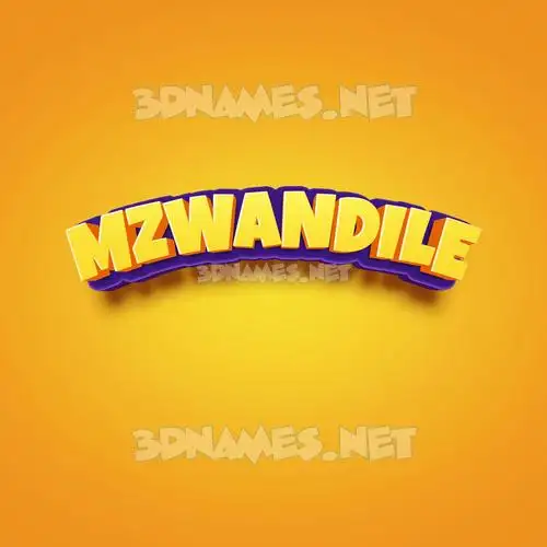 mzwandile in Orange Toon style - 3D name wallpaper