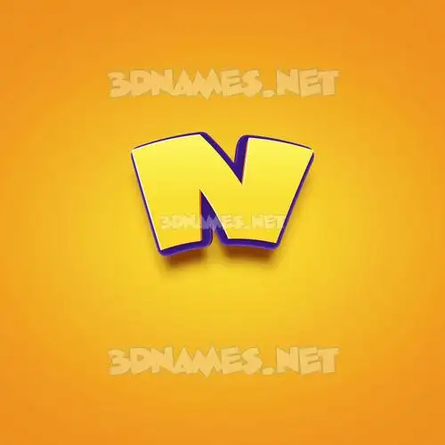 n in Orange Toon style - 3D name wallpaper n in Orange Toon style - 3D name wallpaper