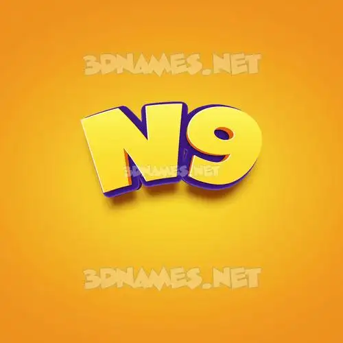 n9 in Orange Toon style - 3D name wallpaper n9 in Orange Toon style - 3D name wallpaper
