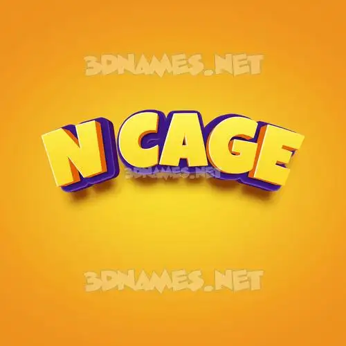 n cage in Orange Toon style - 3D name wallpaper n cage in Orange Toon style - 3D name wallpaper