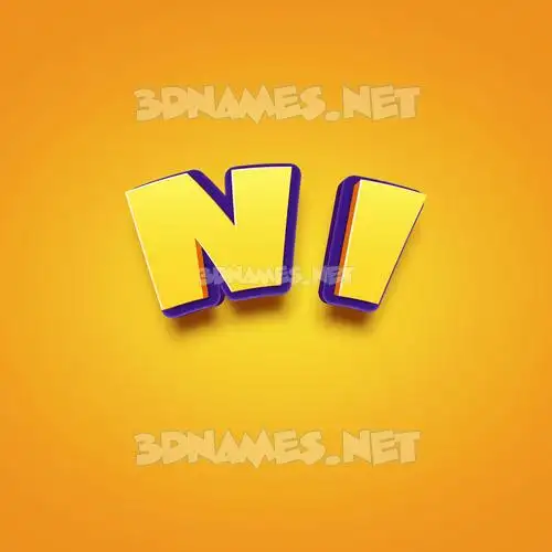 n i in Orange Toon style - 3D name wallpaper n i in Orange Toon style - 3D name wallpaper