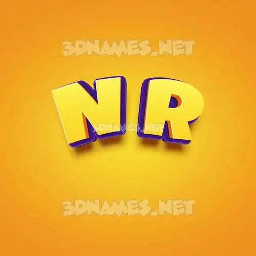 n r in Orange Toon style - 3D name wallpaper