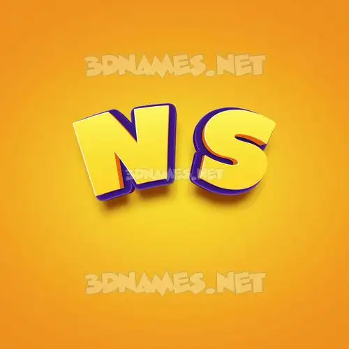 n s in Orange Toon style - 3D name wallpaper n s in Orange Toon style - 3D name wallpaper