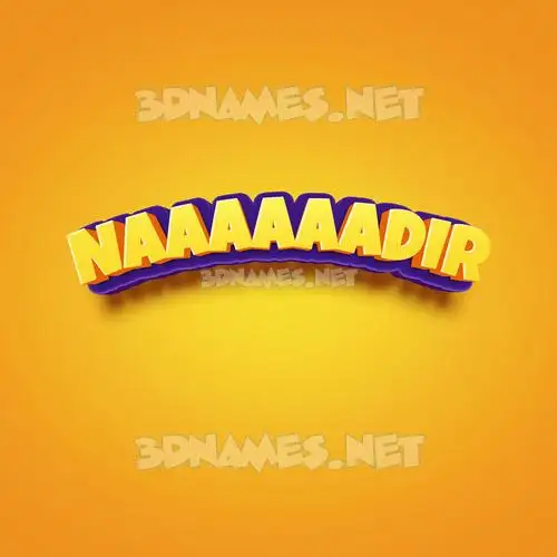 naaaaaadir in Orange Toon style - 3D name wallpaper