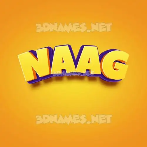 naag in Orange Toon style - 3D name wallpaper