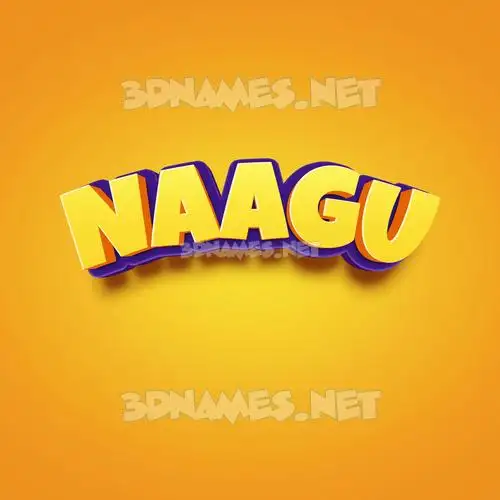 naagu in Orange Toon style - 3D name wallpaper