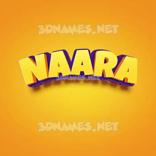 naara in Orange Toon style - 3D name wallpaper