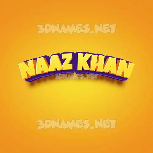 naaz khan in Orange Toon style - 3D name wallpaper