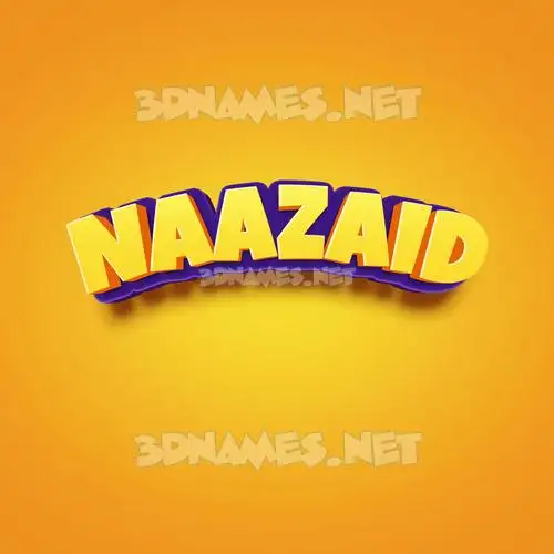 naazaid in Orange Toon style - 3D name wallpaper