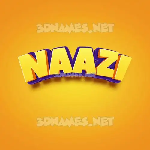 naazi in Orange Toon style - 3D name wallpaper