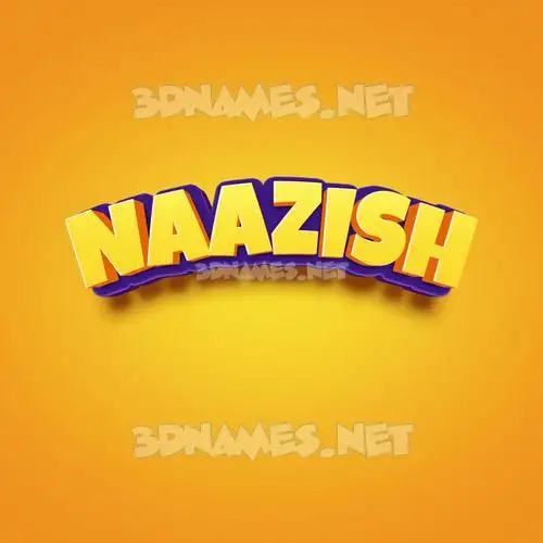 naazish in Orange Toon style - 3D name wallpaper