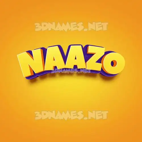 naazo in Orange Toon style - 3D name wallpaper