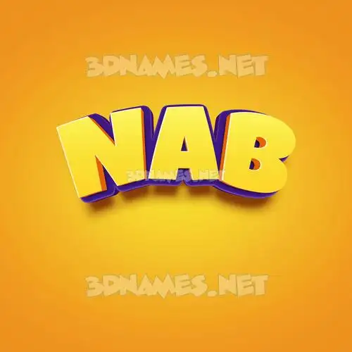 nab in Orange Toon style - 3D name wallpaper