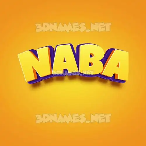naba in Orange Toon style - 3D name wallpaper