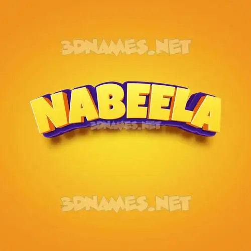 nabeela in Orange Toon style - 3D name wallpaper