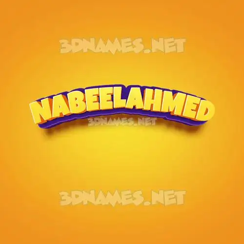 nabeelahmed in Orange Toon style - 3D name wallpaper