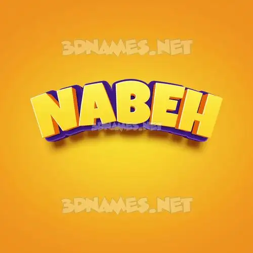 nabeh in Orange Toon style - 3D name wallpaper