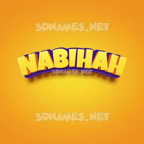 nabihah in Orange Toon style - 3D name wallpaper