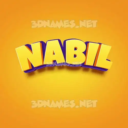 nabil in Orange Toon style - 3D name wallpaper