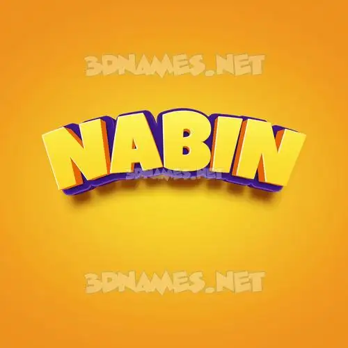 nabin in Orange Toon style - 3D name wallpaper