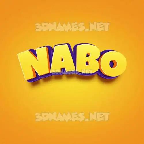 nabo in Orange Toon style - 3D name wallpaper