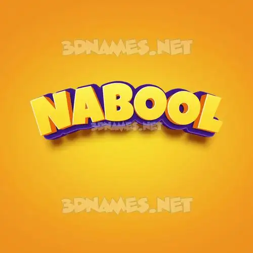nabool in Orange Toon style - 3D name wallpaper