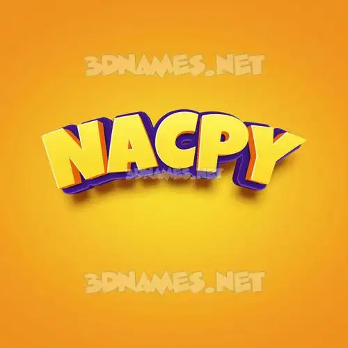 nacpy in Orange Toon style - 3D name wallpaper