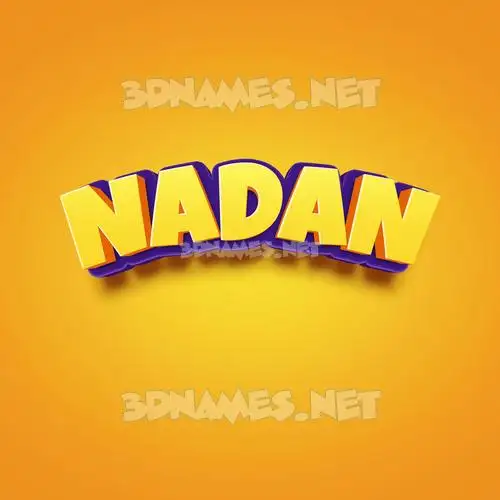 nadan in Orange Toon style - 3D name wallpaper