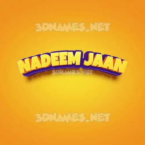 nadeem jaan in Orange Toon style - 3D name wallpaper