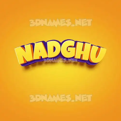 nadghu in Orange Toon style - 3D name wallpaper