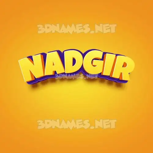 nadgir in Orange Toon style - 3D name wallpaper