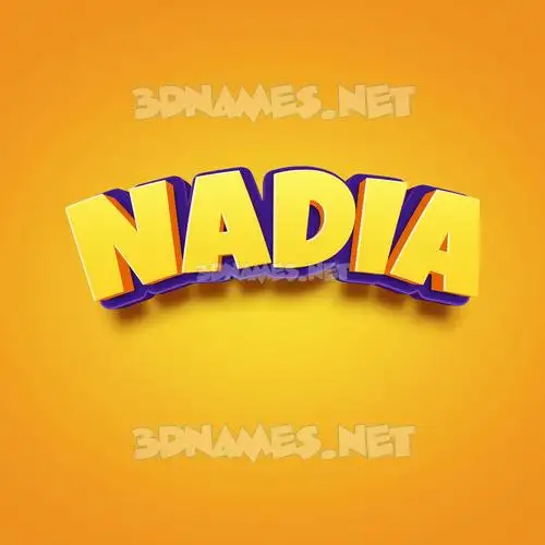 nadia in Orange Toon style - 3D name wallpaper