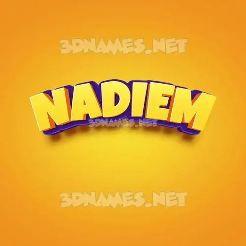 nadiem in Orange Toon style - 3D name wallpaper