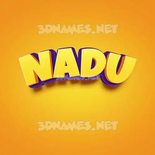 nadu in Orange Toon style - 3D name wallpaper
