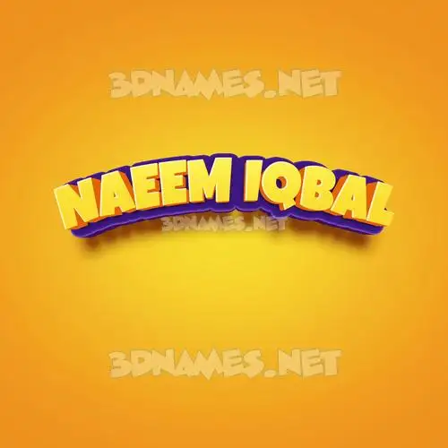 naeem iqbal in Orange Toon style - 3D name wallpaper