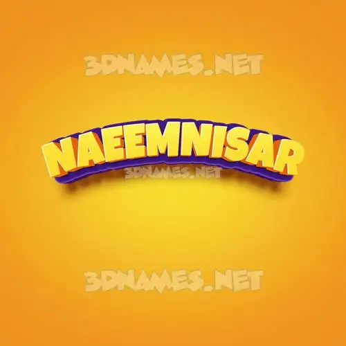 naeemnisar in Orange Toon style - 3D name wallpaper
