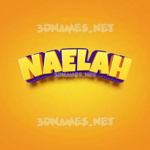 naelah in Orange Toon style - 3D name wallpaper