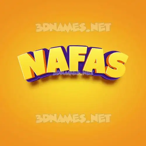 nafas in Orange Toon style - 3D name wallpaper