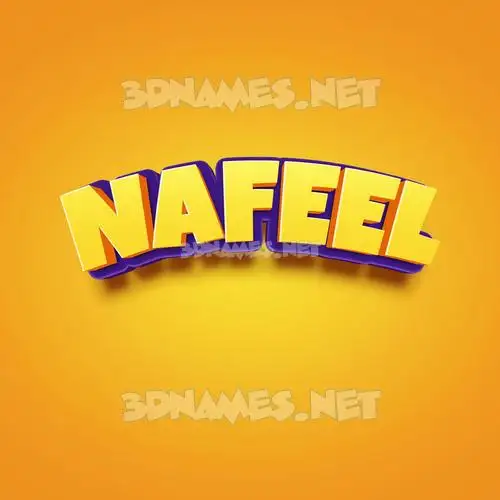 nafeel in Orange Toon style - 3D name wallpaper